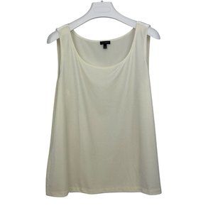 Talbots Cream Velour Scoop Neck Tank Top Sz XL
